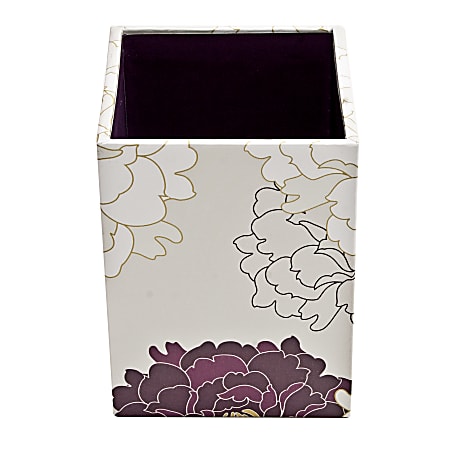 See Jane Work® Paperboard Pencil Cup, 3"H x 3"W x 4"D, Floral
