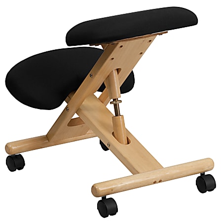 Flash Furniture Wood Mobile Ergonomic Kneeling Chair BlackBrown