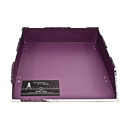 See Jane Work® Paperboard Letter Tray, 10"H x 12"W x 2 1/2"D, Floral