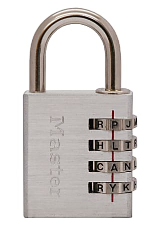 Master Lock Metal WORD Combination Padlock, 2" x 1 9/16", Silver