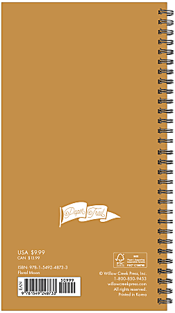2025 Willow Creek Press Weekly/Monthly Spiral Pocket Planner, 3-1/2” x 6-1/2”, Floral Moon, January To December, 48733