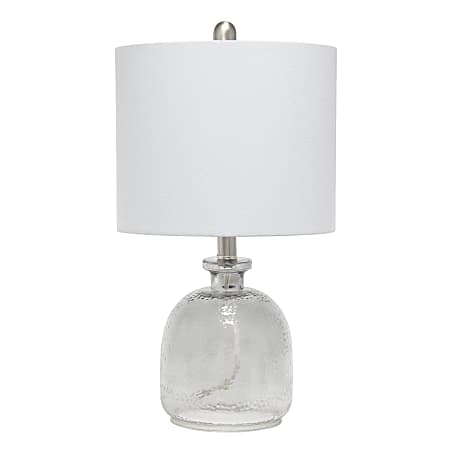 Lalia Home Hammered Glass Jar Table Lamp, 20"H, Gray
