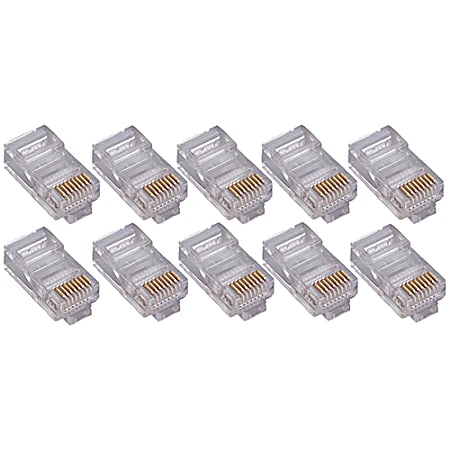 4XEM 50 Pack Cat5E RJ45 Modular Ethernet Plugs for Stranded or Solid CAT5E Cable - 50 Pack Modular RJ45 Ethernet ends  - 4X50PKC5E