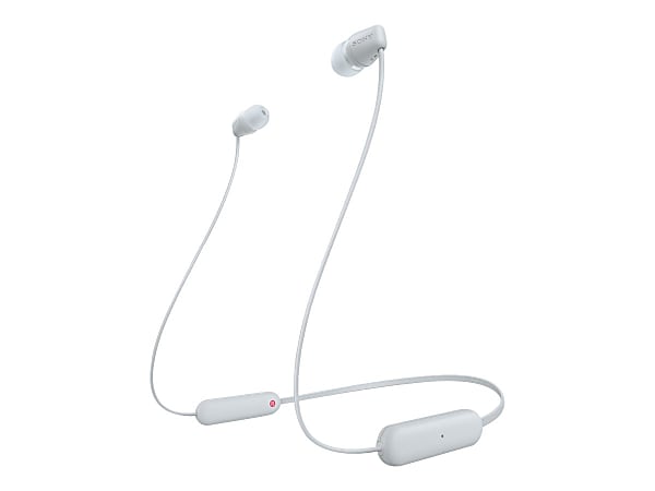 Sony WI-C100 - Earphones with mic - in-ear - neckband - Bluetooth - wireless - white