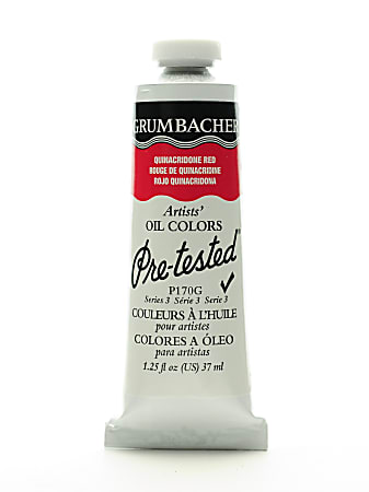 Grumbacher P170 Pre-Tested Artists' Oil Colors, 1.25 Oz, Quinacridone Red, Pack Of 2