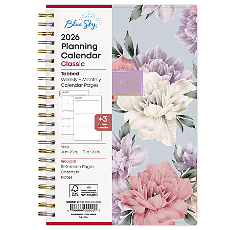 2026 Blue Sky Weekly/Monthly Planner, 5” x 8”, Tula, January To December, 143974