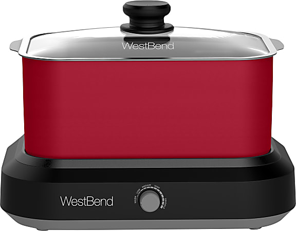 West Bend 6-Quart Oblong Slow Cooker, Red