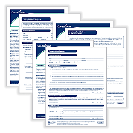 ComplyRight Employee Work Request Forms Bundles, 8-1/2" x 11", Pack Of 50 Form Bundles