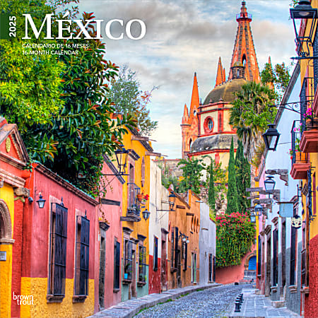 2025 BrownTrout Mexico Monthly Plastic-Free Square Wall Calendar, 12" x 12", Mexico, January to December 2025, 9781975475239