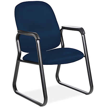 Global® Max™ Fabric Guest Chair, 36 1/2"H x 25 1/2"W x 26"D, Black Frame, Midnite Blue Fabric