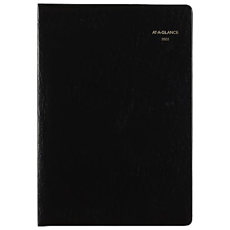 AT-A-GLANCE® 13-Month Designer Cover Monthly Planner, 7" x 10", Black, January 2022 To January 2023, 7043205