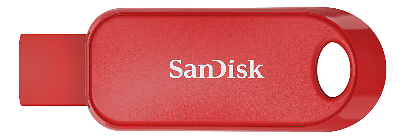 Sandisk Cruzer Snap USB Flash Drive, 64GB, Red