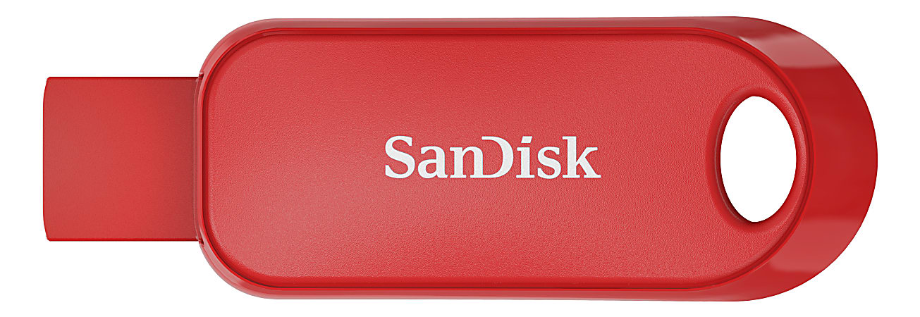 Sandisk Cruzer Snap USB Flash Drive, 64GB, Red