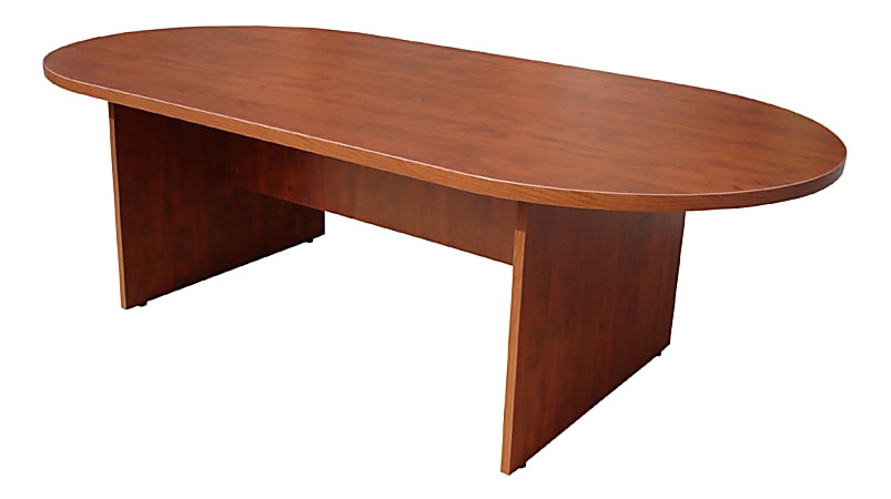 Boss Office Products 71"W Wood Race Track Conference Table, Cherry
