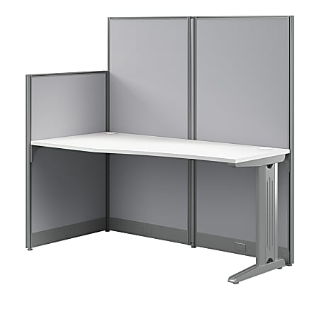Bush® Business Furniture Office in an Hour 65"W x 33"D Straight Cubicle Desk, Pure White, Standard Delivery