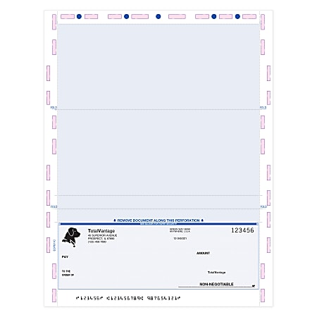 Custom Secure Print Pressure Seal Checks, Z Fold, 8 1/2" x 11", Pack of 500