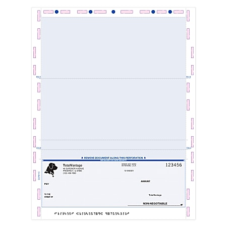 Custom Secure Print Pressure Seal Checks, Z Fold,