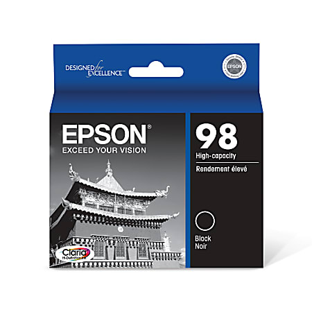 Epson® 98 Claria® High-Yield Black Ink Cartridge, T098120-S