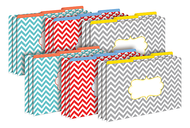 Barker Creek Tab File Folders, Legal Size, Chevron Beautiful, Pack Of 18 Folders