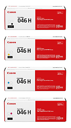 Canon Genuine 046 Complete 4-Color High-Yield Toner Cartridges, Black/Yellow/Cyan/Magenta, Set Of 4 Cartridges