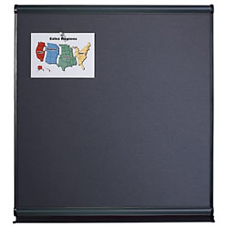 Quartet® Connectables® Gray Diamond Mesh Fabric Bulletin Board, Graphite Frame, 48" x 48"