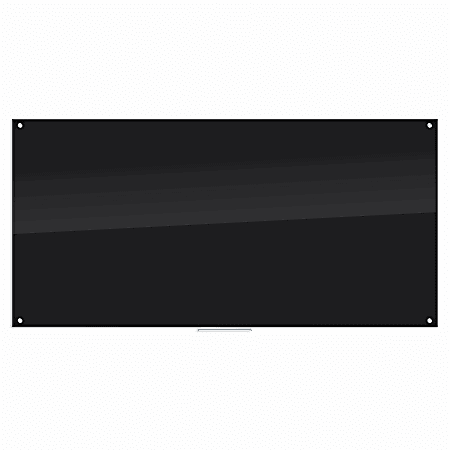 Black Glass Dry Erase Board, 96 x 47, Black Surface
