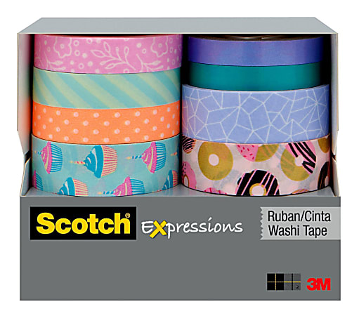 Scotch Washi Tape 0.59-in x 16.333-ft Silver at
