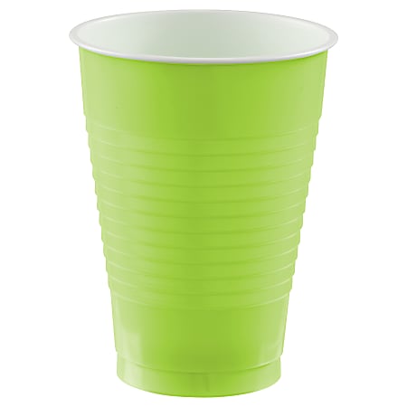 Amscan 436811 Plastic Cups, 12 Oz, Kiwi Green,