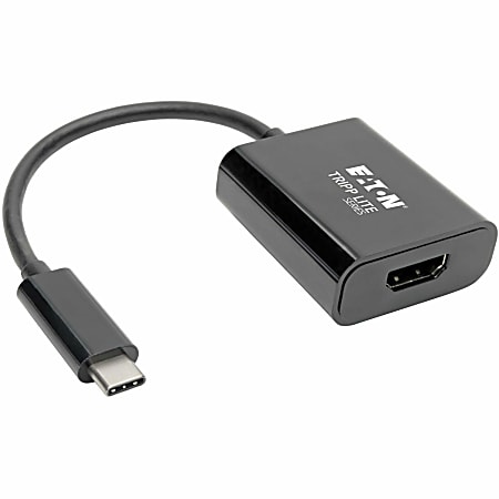 Eaton Tripp Lite Series USB C to HDMI Adapter Converter M/F 4K USB Type C to HDMI Black USB Type C, Thunderbolt 3 Compatible - U44406NHDBAM