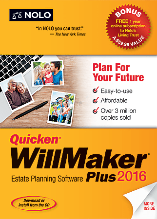 Quicken® WillMaker Plus 2016, Traditional Disc/Download