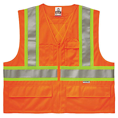 Ergodyne GloWear® Safety Vest, 2-Tone X-Back 8235ZX, Type R Class 2, 4X/5X, Orange