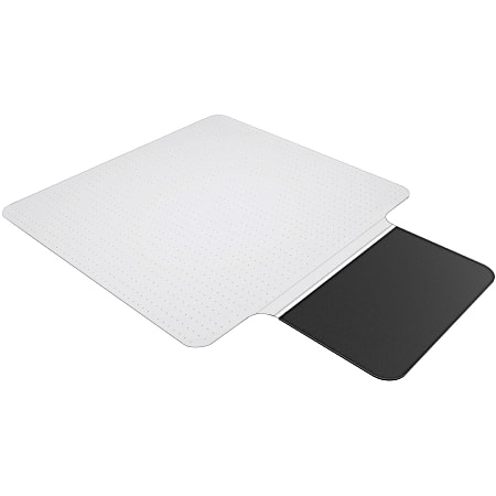 ES ROBBINS Sit or Stand Mat with Lip - Pile Carpet - 53" Length x 36" Width - Lip Size 18" Length x 20" Width - Rectangular - Vinyl, Foam - Clear - 1Each