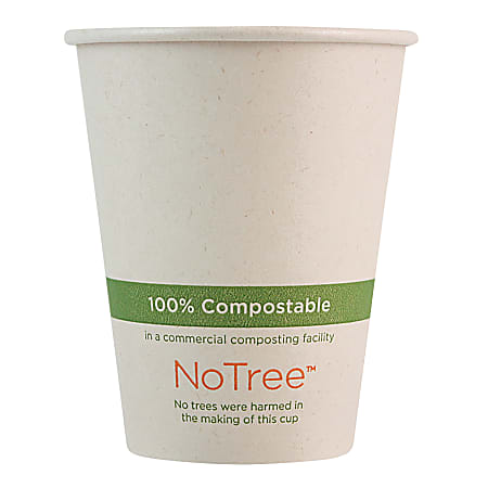 World Centric NoTree Paper Hot Cups, 8 Oz, Natural, Pack Of 1,000 Cups