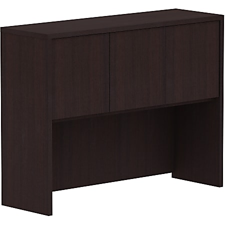 Lorell® 3-Door Laminate Hutch, 36"H x 48"W x 15"D, Espresso