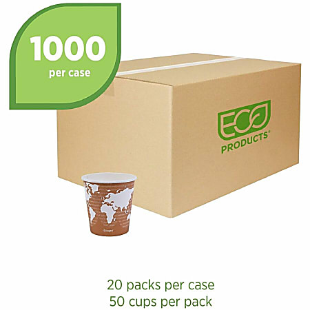Eco Products World Art Hot Beverage Cups 10 Oz Orange Carton Of 1000 ...