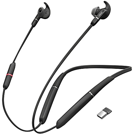 Jabra EVOLVE 65e UC Earset - Stereo - Wireless - Bluetooth - 98.4 ft - 20 Hz - 20 kHz - Behind-the-neck, Earbud - Binaural - In-ear - Noise Cancelling Microphone - Noise Canceling