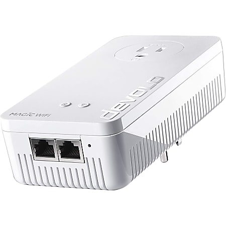 devolo Magic 2 WiFi next Single - 1 - 2 x Network (RJ-45) - 2000 Mbit/s Powerline - 1600 ft Distance Supported - IEEE 802.11 a/b/g/n/ac/k/r/v - Gigabit Ethernet - Wireless LAN - 1.17 Gbit/s Wireless Transmission Speed - Yes