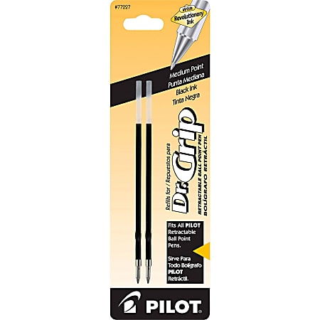 Pilot Ballpoint Pen Refills Fits Dr. Grip All Pilot Retractable Ballpoint  Pens Medium Point 1.0 mm Black Pack Of 2 - Office Depot