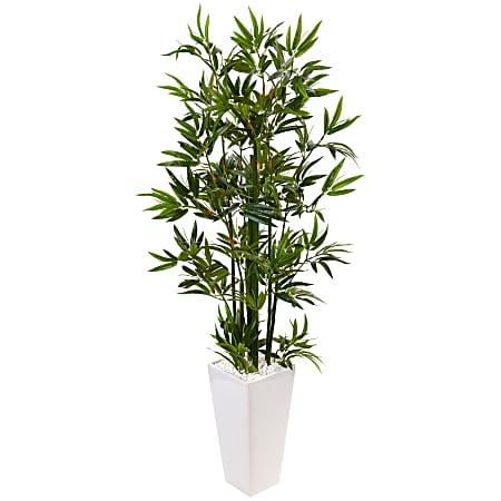 Nearly Natural 4-1/2' Polyester Artificial Bamboo Tree in Tower Planter