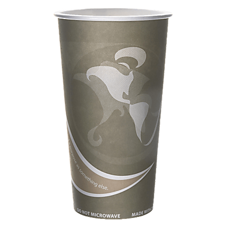 Eco-Products Evolution World PCF Hot Cups, 20 Oz, Gray, 50 Per Pack, Carton Of 20 Packs