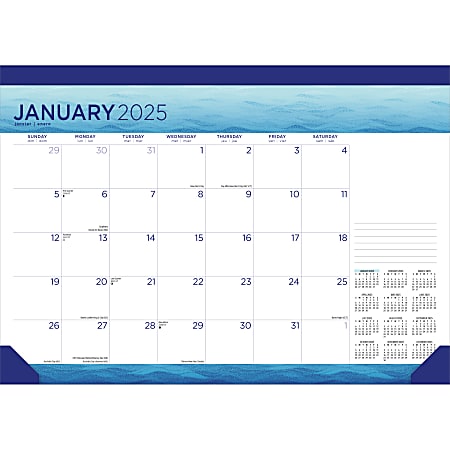 2025 BrownTrout Seaside Currents Monthly Desk Pad Calendar, 17" x 12", Home and Garden, January to December 2025, 9781975481285