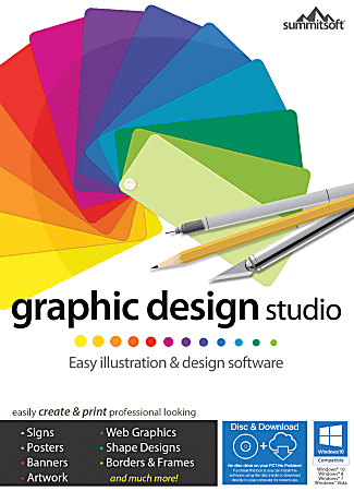 Summitsoft® Graphic Design Studio, For 1 PC, 1-Year Subscription, Disc