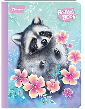 Norma Notebook, College Rule, 9-1/2" x 11-3/4", 100 Sheets, Animal, Total Qty 1