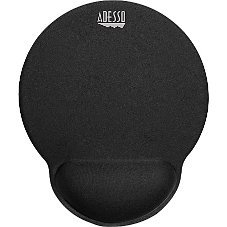 Adesso Memory Foam Mouse Pad with Wrist Rest - 0.90" x 9.70" x 7.70" Dimension - Black - Memory Foam, Polyurethane, Fiber, Rubber - Anti-slip