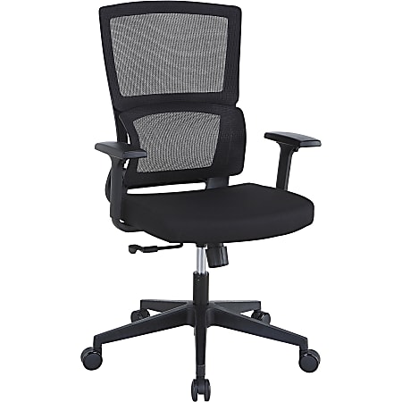 Lorell Mid-back Mesh Chair - Black Fabric Seat