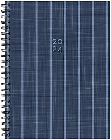 2024 Willow Creek Press Softcover Weekly/Monthly Planner, 6-1/2" x 8-1/2", Denim Stripe, January To December