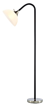 Adesso® Gander Floor Lamp, 71"H, White Shade/Steel Base