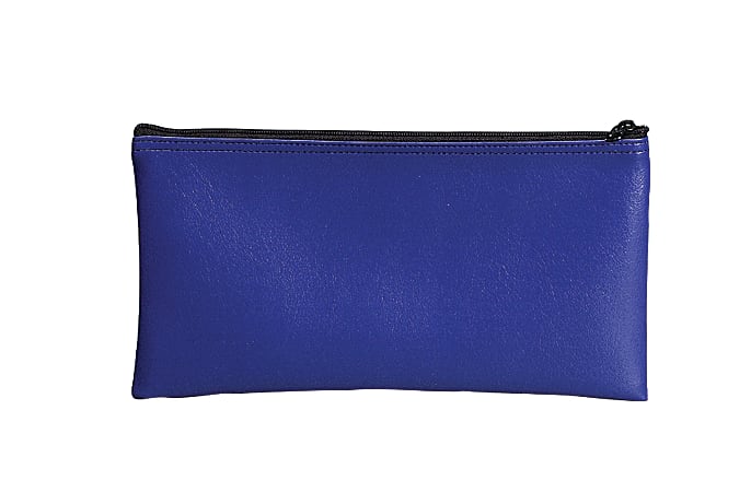 PM™ Company Bank Deposit/Utility Zipper Bag, 11" x 6", Blue, Pack Of 6