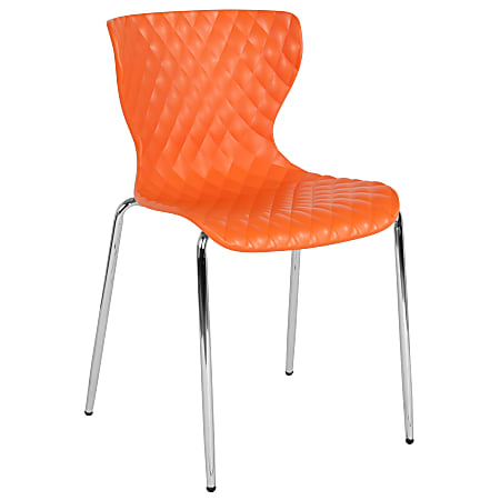 Flash Furniture Lowell Contemporary Design Plastic Stack Chair, Orange