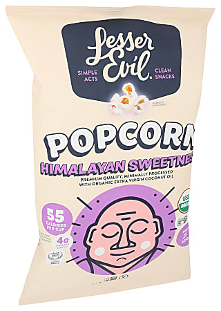 LesserEvil Organic Popcorn, Himalayan Sweetness, 6.4 Oz, Total Qty 12